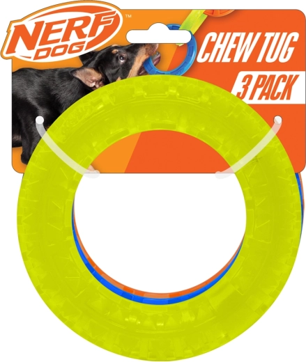Nerf Dog set van transparante apporteerringen met spikes 12,5 cm (3 stuks)