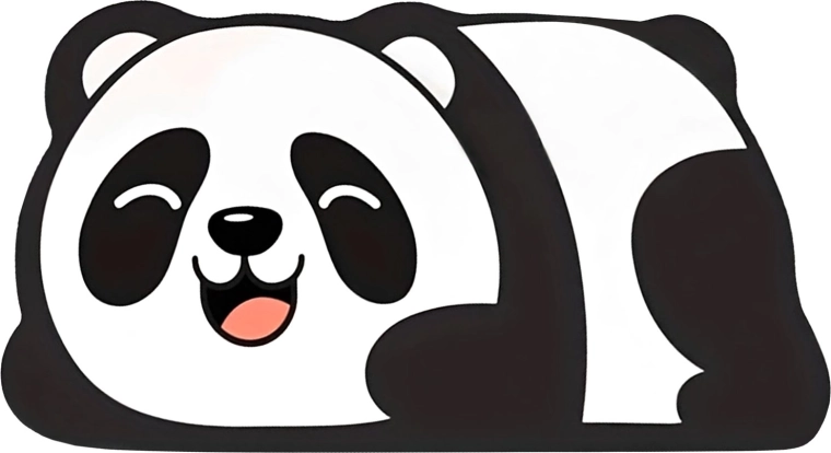 Antislip badmat van diatomiet Panda 60 × 40 cm - 1 stuk