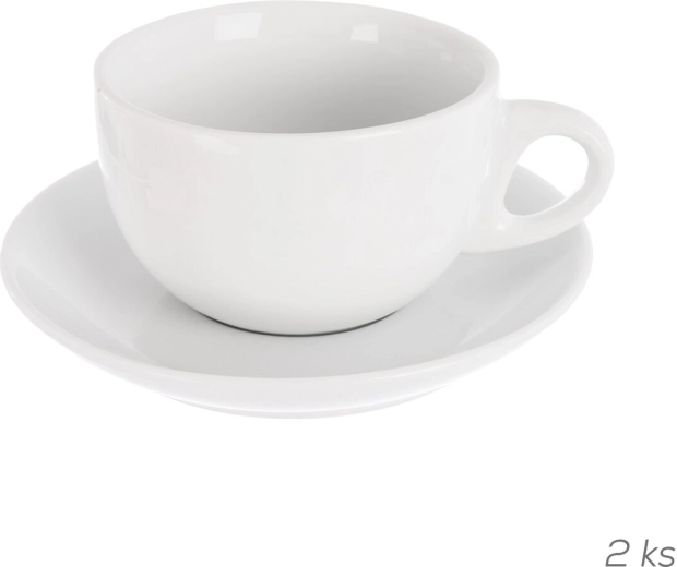 Porseleinen jumbo mok met schotel Mona, 2 stuks