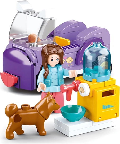 Sluban Girls Dream autootje met voerbak voor hondjes