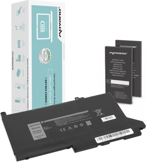 Movano-accu voor Dell Latitude 7280/7290/7380/7390/7480/7490 (11,4 V, 3000 mAh, 34 Wh)