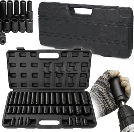 Set slagdopsleutels Renew Force 1/2" 8–32 mm (35 delen) met koffer