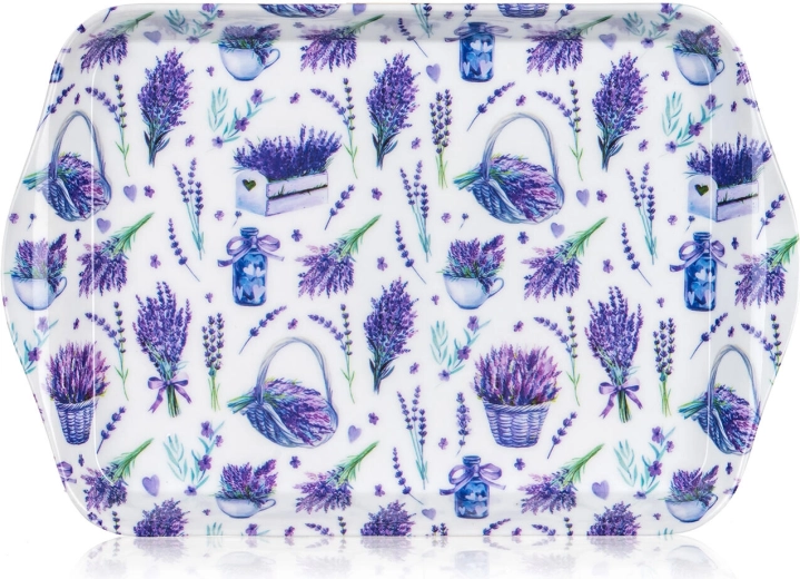 melamineserveerblad met lavendelmotive 21 × 14 cm