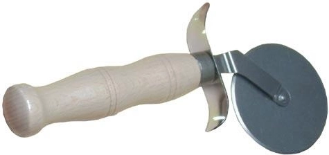 Pizzasnijder van roestvrij staal met houten handvat 6 cm