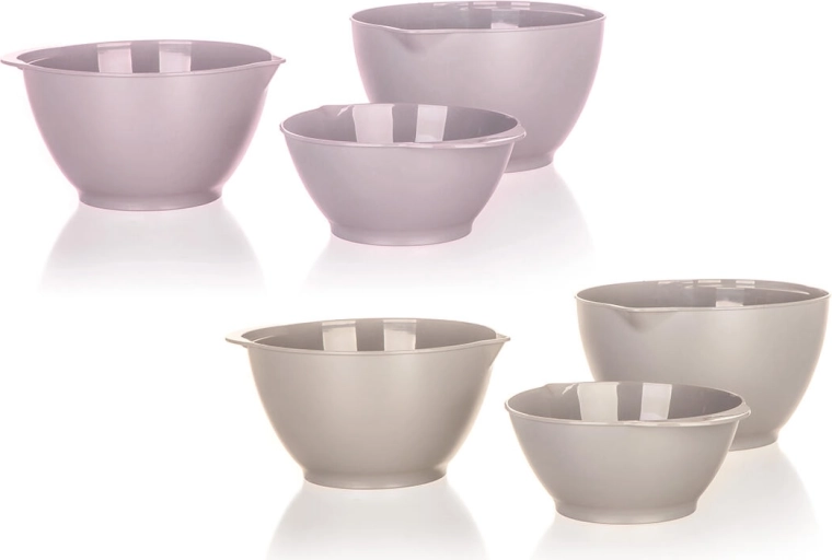 Set klopkommen 3-delig plastic mix kleuren 1–3 l