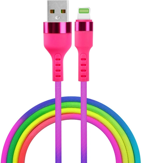 Setty USB–Lightning-kabel 1,2 m 2,1 A regenboog