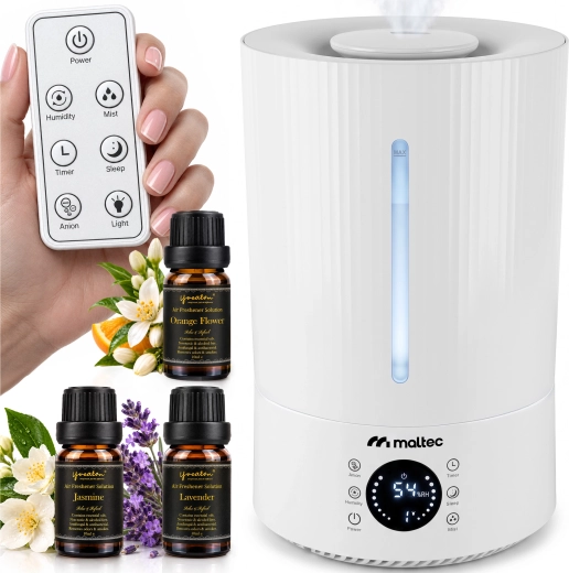Ultrasone luchtbevochtiger met ionisatie en aromatherapie 5 l