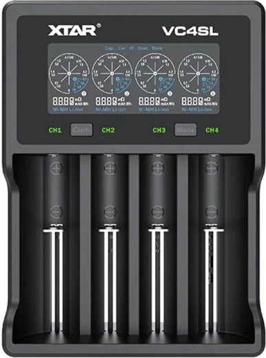 XTAR VC4SL batterijlader voor Li-ion en Ni‑MH/Ni‑Cd, 4 kanalen