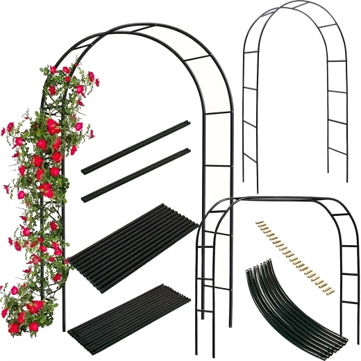 Tuinpergola met boog – metalen steun voor klimplanten