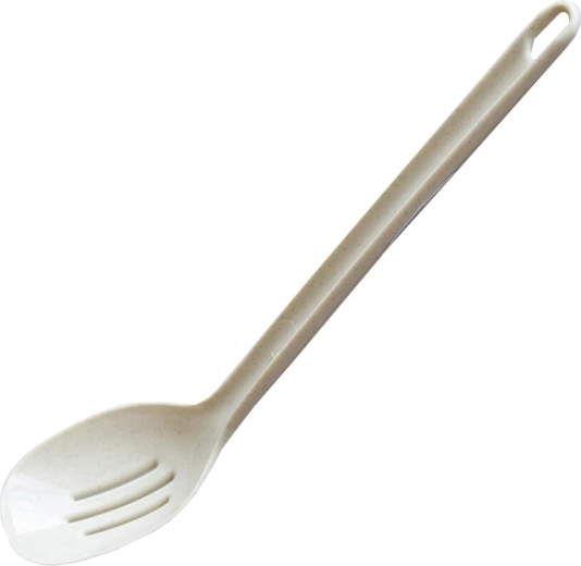 Geperforeerde keuklepel 29 cm, kunststof, mix kleuren