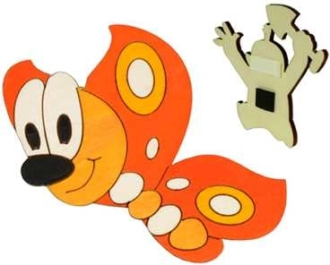 Houten decoratieve magnetische vlinder