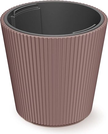 Bloempot Milly met inzet 17,6 cm, kleur marsala