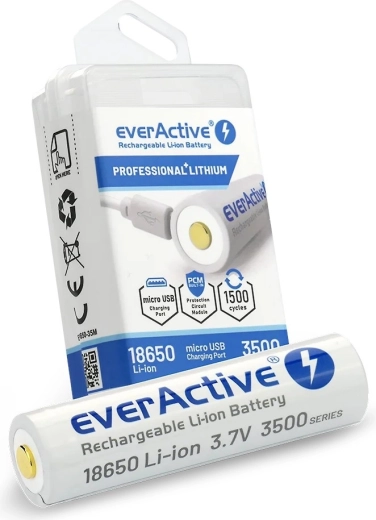EverActive-accu 18650 met micro USB 3500mAh