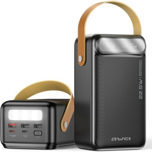 AWEI powerbank 60.000 mAh 22,5 W zwart