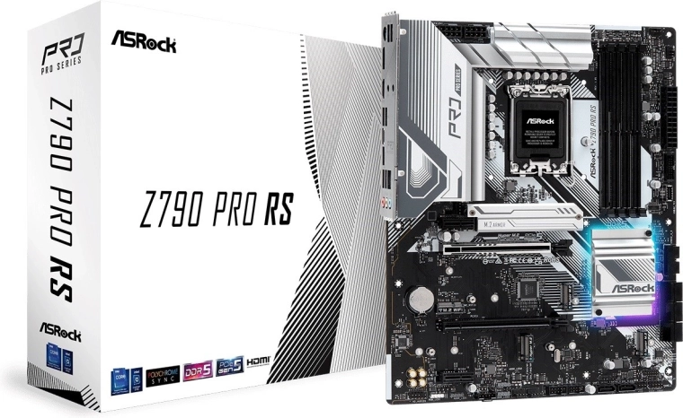 Platte ASRock Z790 PRO RS-moederbord met ondersteuning voor DDR5 en HDMI/DP
