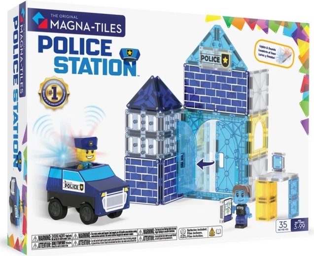 Magna-Tiles magnetische bouwset politiebureau (35 onderdelen)