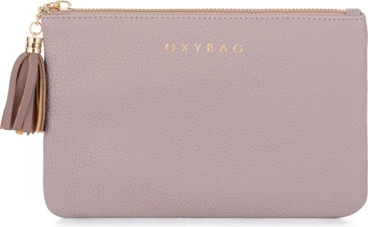 Cosmetische tas Day van echt leer in moccakleur