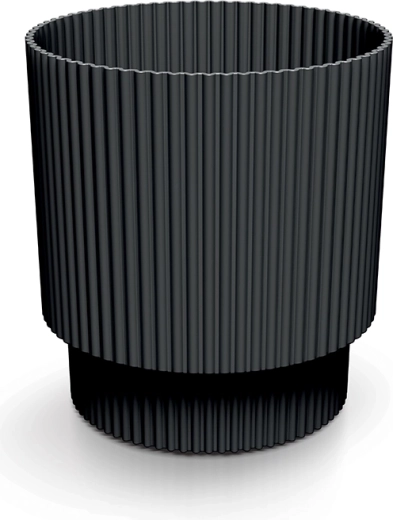 Bloempot met groeven MILLY 14,6 cm – antraciet
