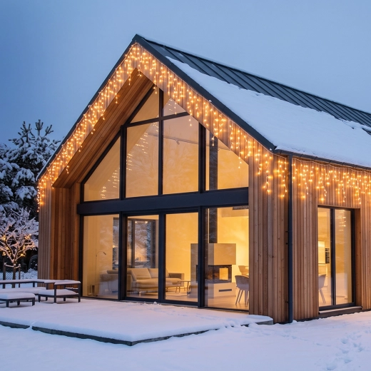 Solight LED-kerstslinger met ijspegels, 200 LED's, 10 m, warm wit