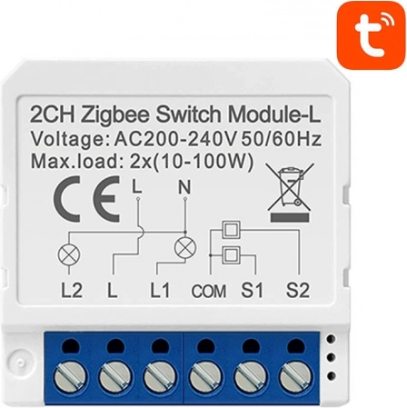 Slimme ZigBee-schakelmodule Avatto LZWSM16-W2 Zonder nuldraad TUYA
