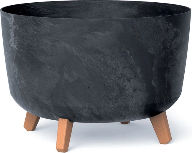 Bloempot Gracia met betoneffect, antraciet, 33,9 cm