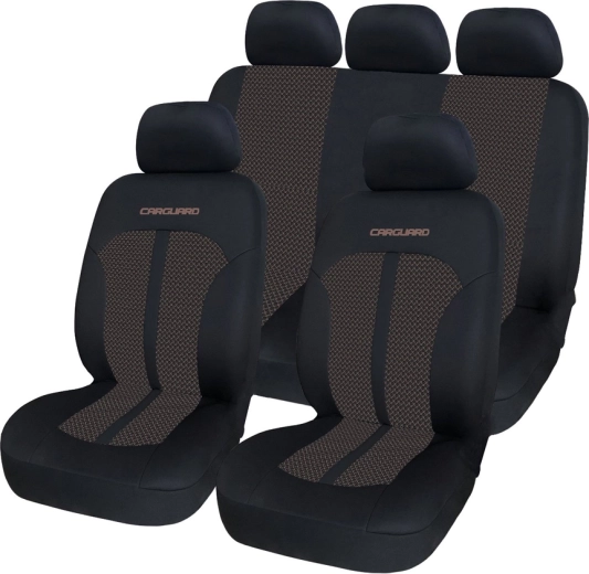 Set universele autostoelhoezen CARGUARD beige/zwart, 11-delig