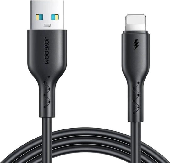 Joyroom USB-A-naar-Lightning-kabel voor snelladen 3 A, 1 m, zwart