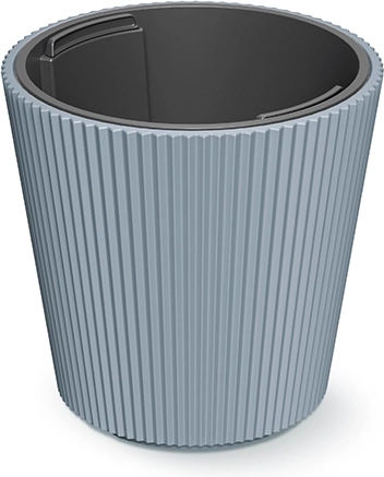 Bloempot MILLY met inzet, lichtgrijs, diameter 17,6 cm
