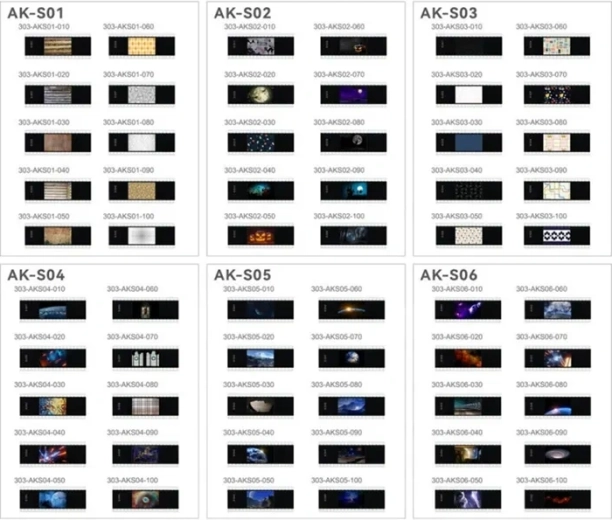 Complete set sjablonen (dia’s) Godox AK-S voor projectie-opzetstuk AK-R21