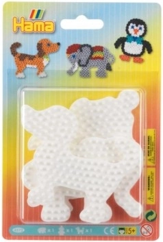 Onderleggers voor strijkkralen Hama - Olifant, Pinguïn en Hond