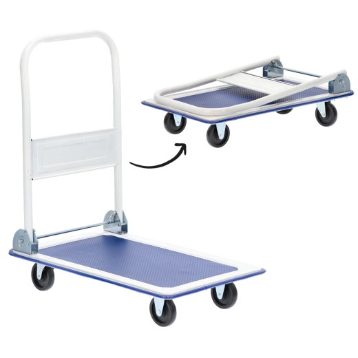 Opvouwbare platformwagen 150 kg, 72 × 45 cm, zwenkwielen