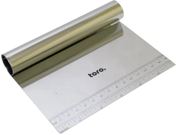 RVS keukenspatel en deegsnijder met maataanduiding