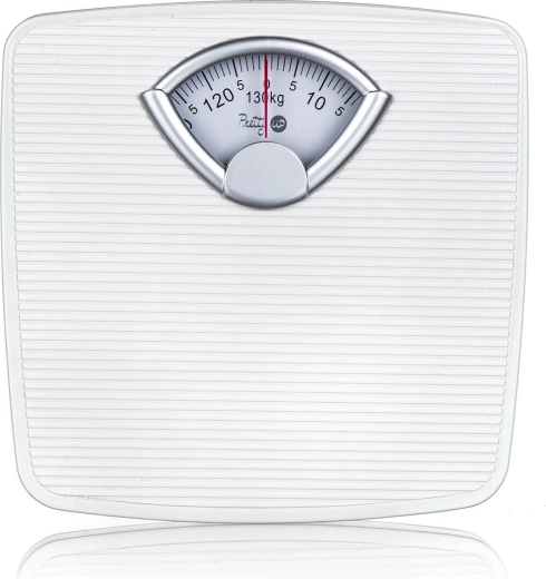 mechanische personenweegschaal 130 kg in witte kleur PU-07