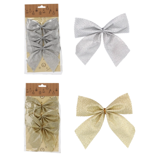 Set van kerststrikken 13 cm – 3 stuks