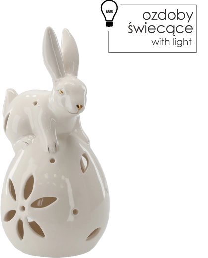 Paas-keramisch konijntje op ei met LED