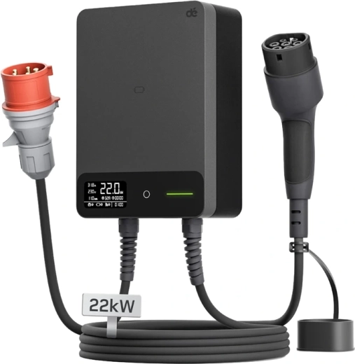 DEPOW Wallbox-laadstation voor elektrische voertuigen, 22 kW, met kabel van 15 m