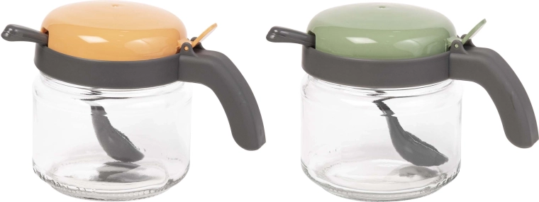 Kruidenpot met lepeltje 300 ml – glas en kunststof