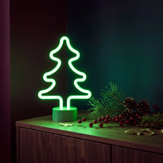 Neon LED-lamp in de vorm van een kerstboom