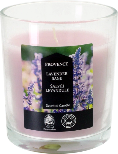 Geurkaars in glas salie en lavendel 7 × 8 cm