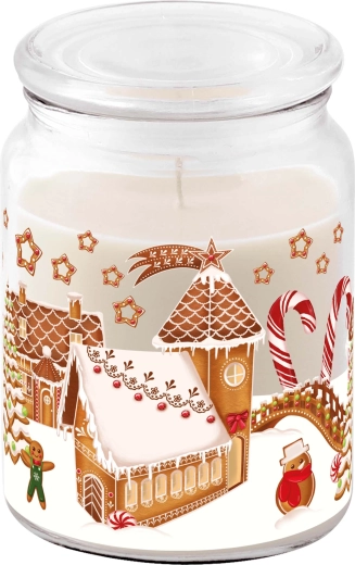 Geurkaars in glas met deksel Peperkoekdorp 510 g