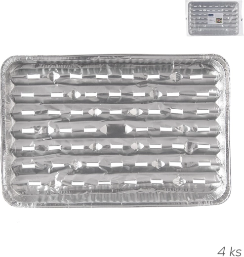 Aluminium grillschalen 34,5 × 23 cm, 4 stuks