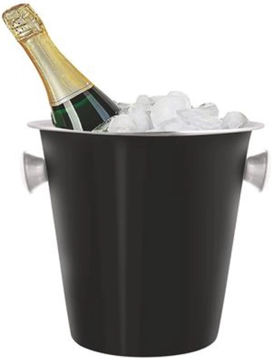 RVS champagnekoeler, diameter 22 cm, zwart
