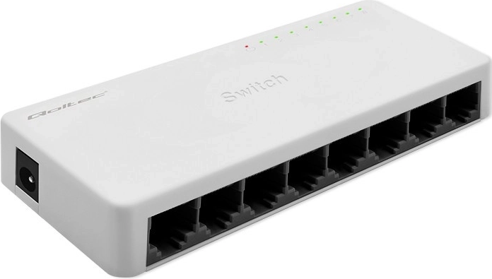 Netwerkswitch QOLTEC 8× RJ45, 100 Mb/s Fast Ethernet LAN