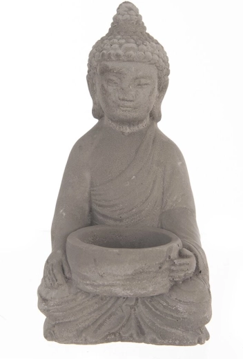 Boeddha cementen kandelaar 8 × 16 cm