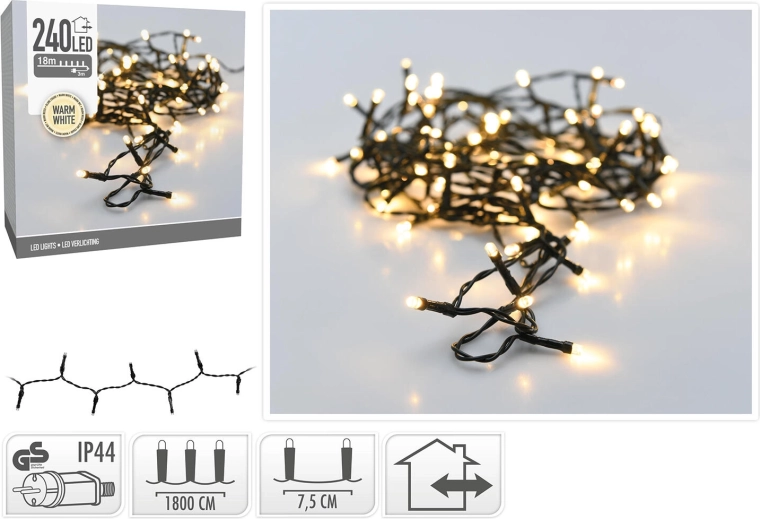 Kerst buiten LED-verlichting 18 m 240 LED warm wit