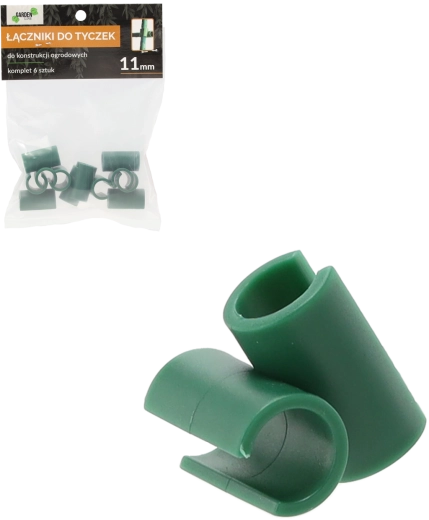 Set van 6 T‑koppelingen voor tuinpalen 11 mm