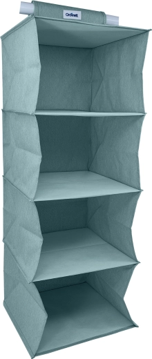 Hangende textielen kastorganizer, 4 planken, mint, 30 × 30 × 80 cm