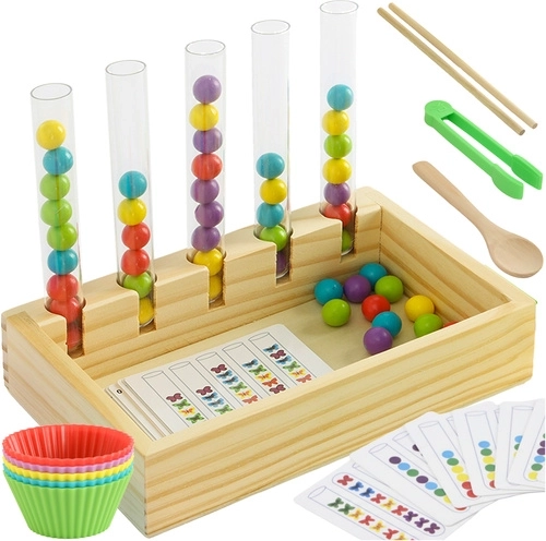 Montessori houten educatieve sorteerset voor tellen en kleuren Kruzzel