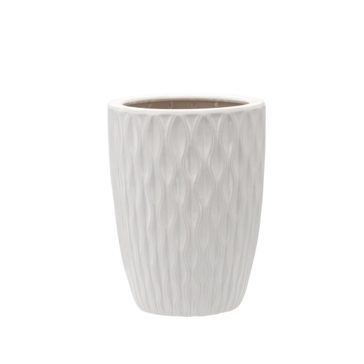 Keramische bloempot hoes wit glans 24,5 × 24,5 × 33 cm