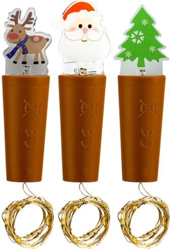 Decoratieve stop met LED-slinger voor flessen, 9 LED’s, warm wit